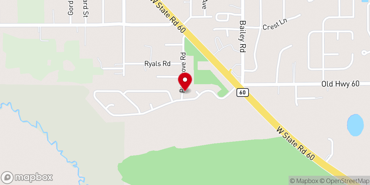Map showing location of Mulberry Christian Church