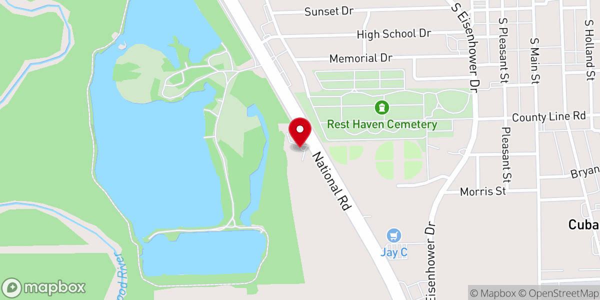 Map showing location of Faith Baptist Church
