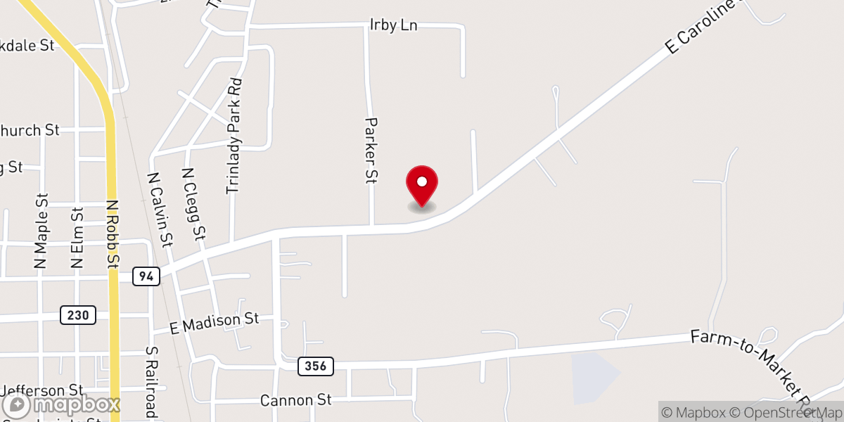 Map showing location of Calvary Tabernacle UPC