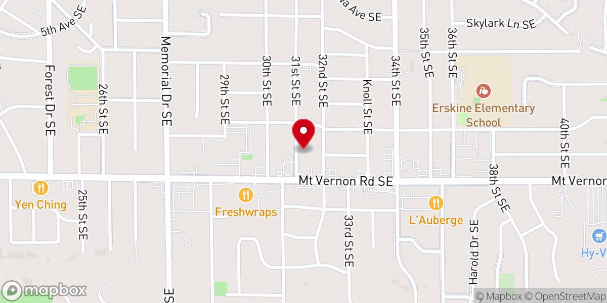 Map showing location of Calvin-Sinclair Presbyterian Church