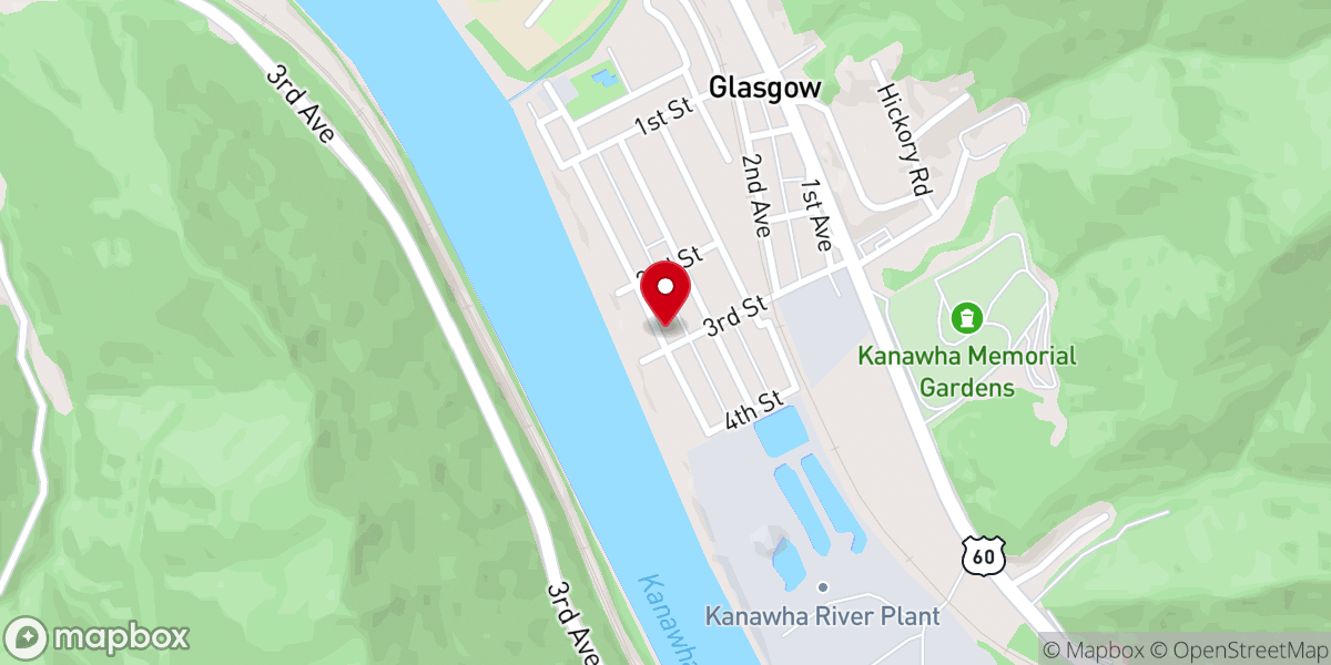 Map showing location of Glasgow United Methodist Church