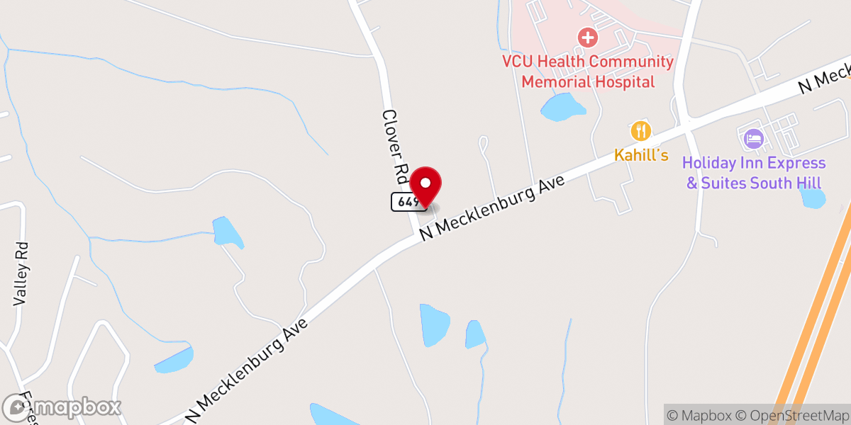 Map showing location of Amity Baptist Church