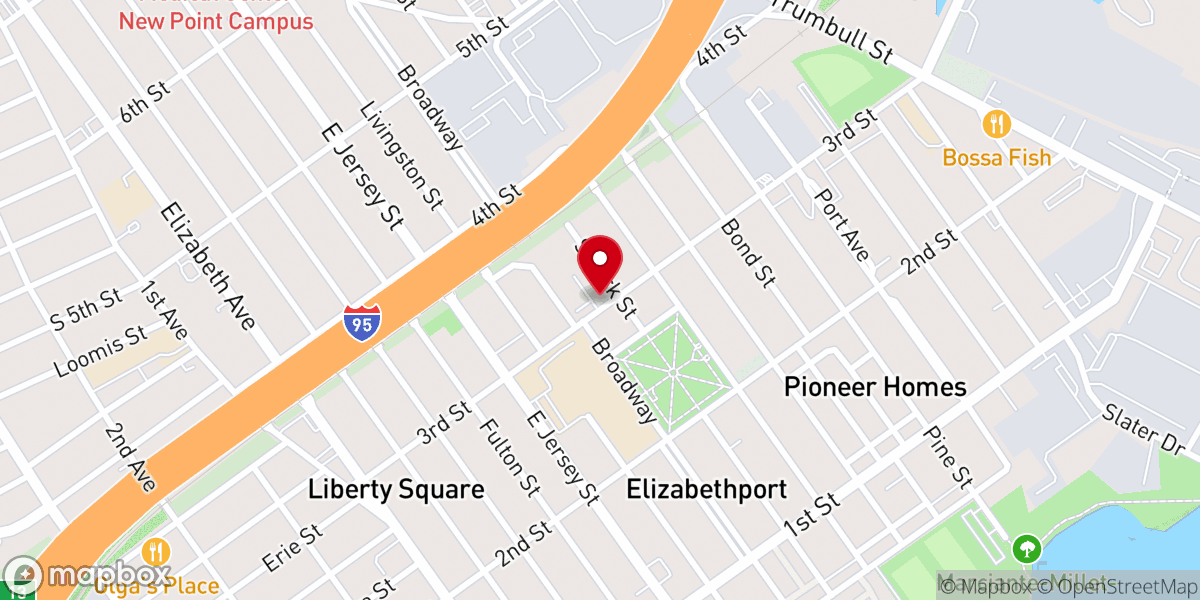 Map showing location of Iglesia Evangelica Apostoles Y Profetas Efesios 2 20 Elizabeth NJ