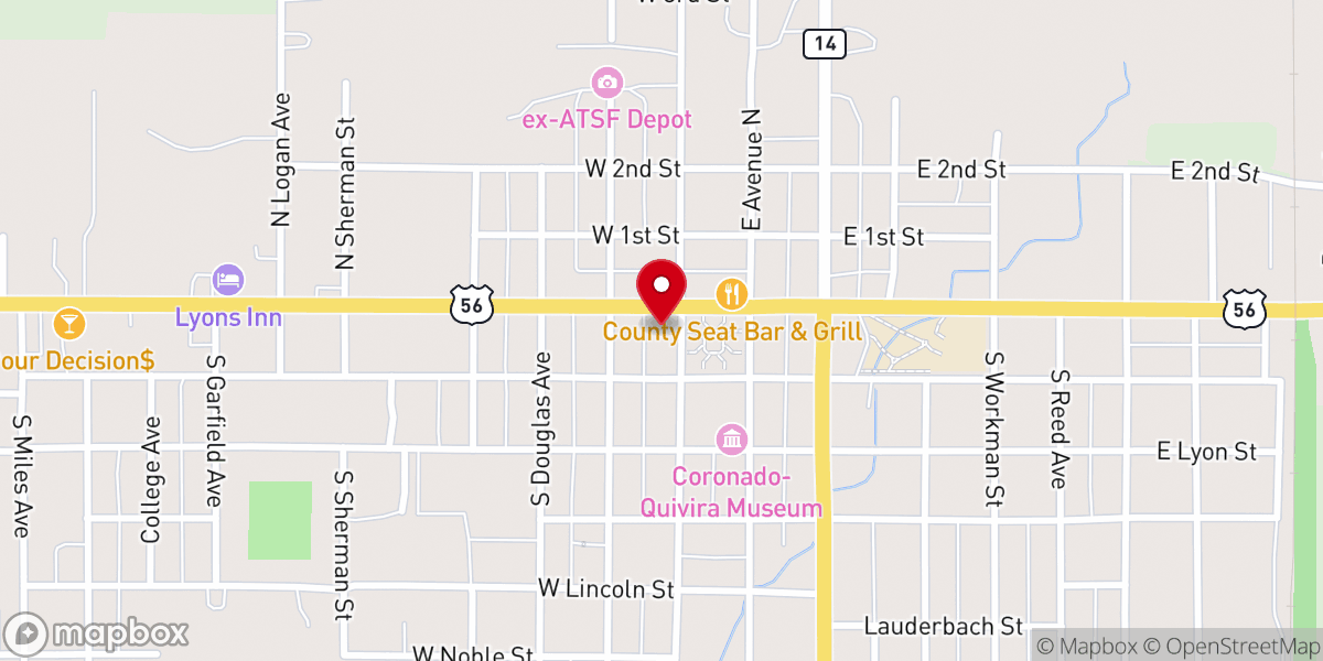 Map showing location of Church Women’s Thrift Shop