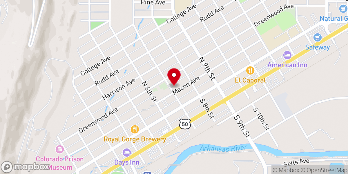 Map showing location of Steeple Event & Conference Center