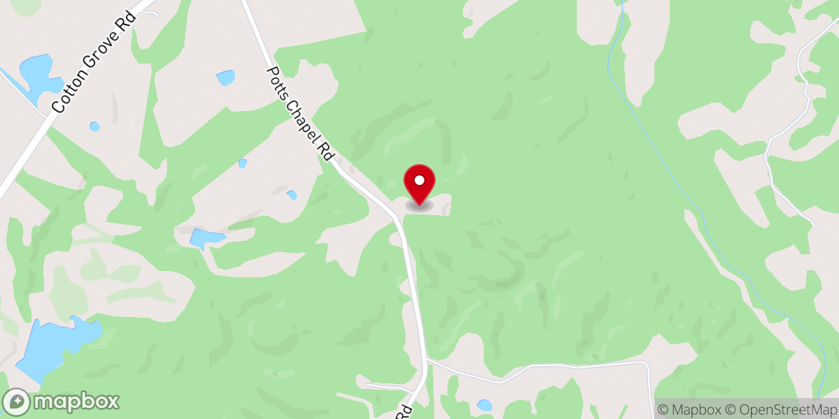 Map showing location of Center Point Baptist Church