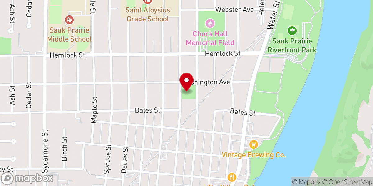Map showing location of First United Church of Christ Park