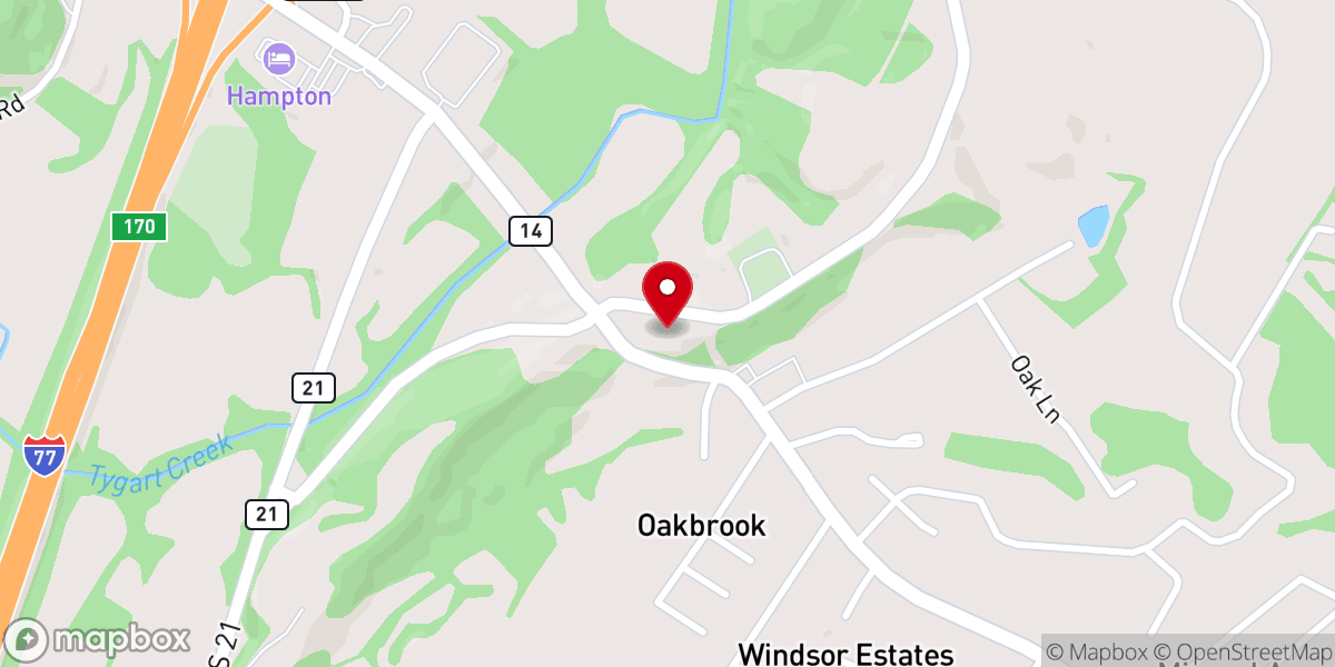 Map showing location of Mount Pleasant United Methodist Church - Food Distribution Center