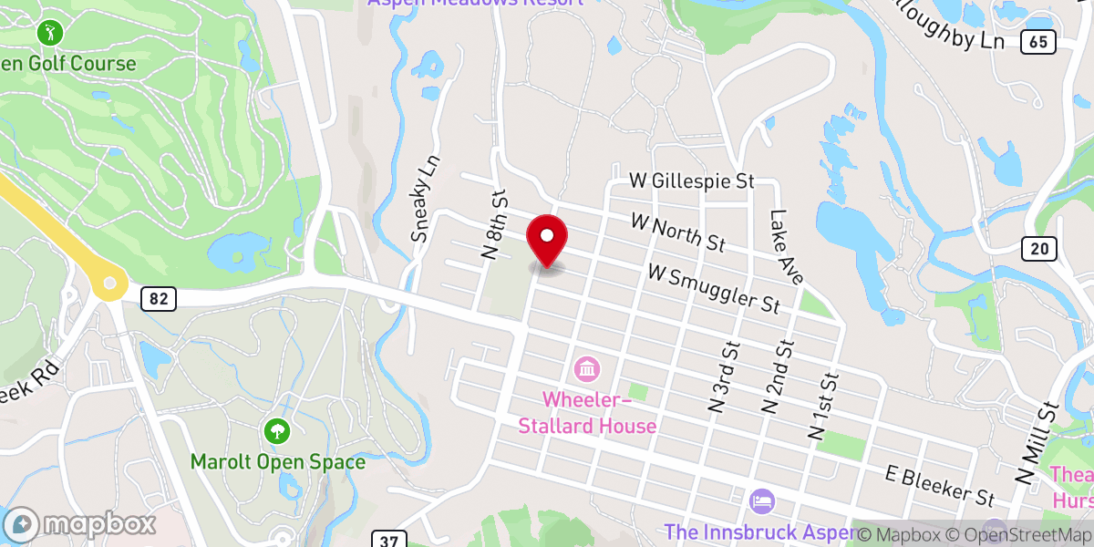 Map showing location of Crossroads Church Aspen