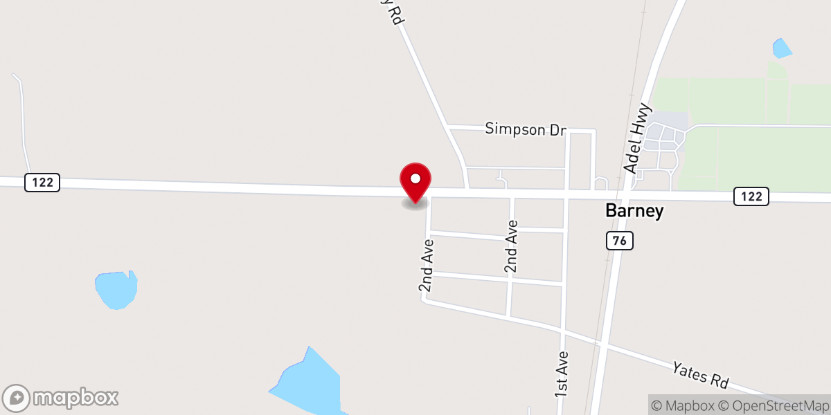 Map showing location of Friendship Baptist Church