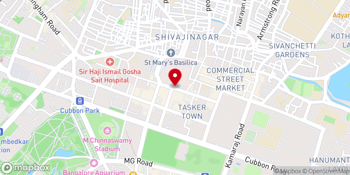 Map showing location of CSI St. Paul's Church