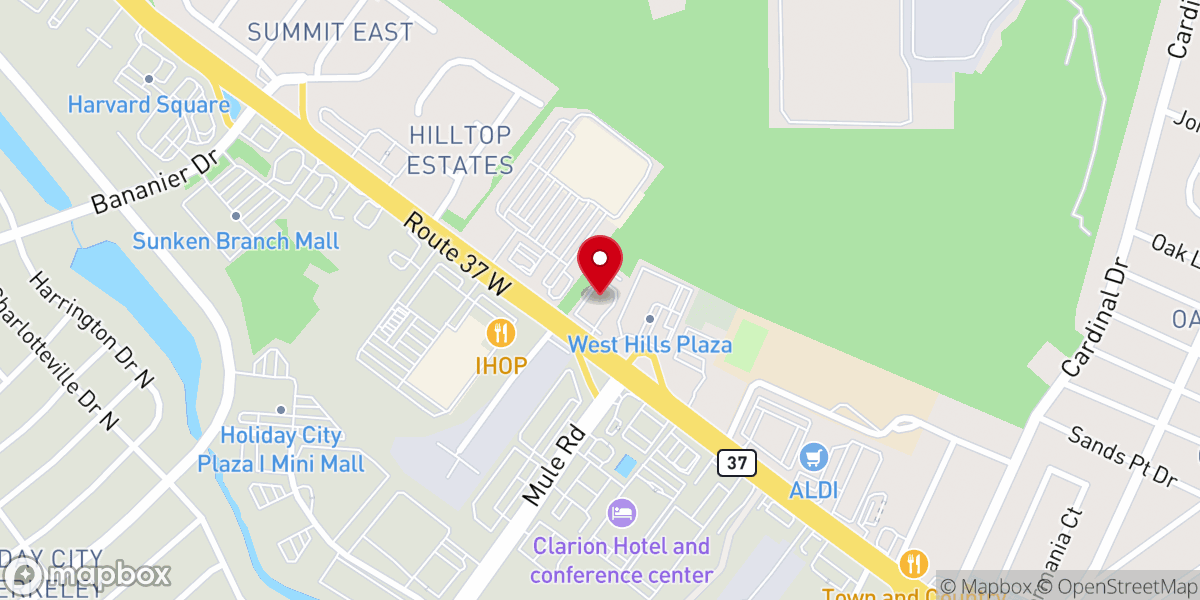Map showing location of Pinelands Reformed Church