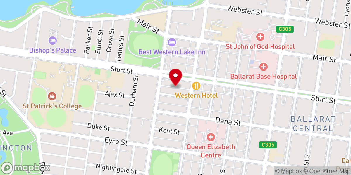 Map showing location of St Peter's Church Hall