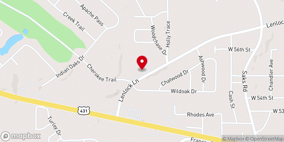 Map showing location of Anniston Alabama Family History Center