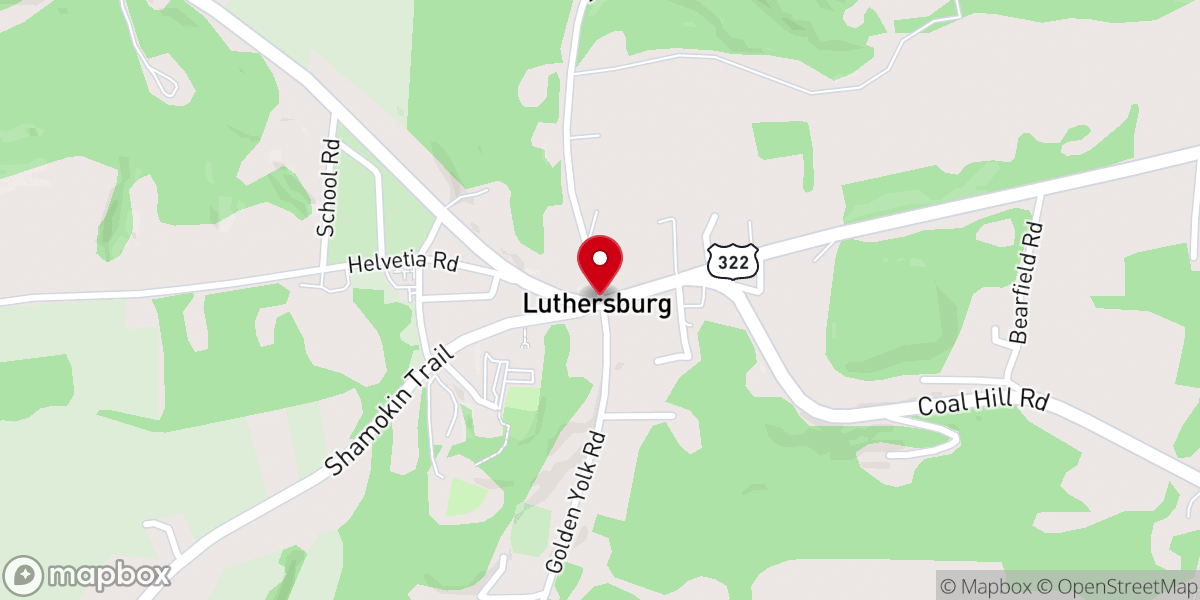 Map showing location of Luthersburg