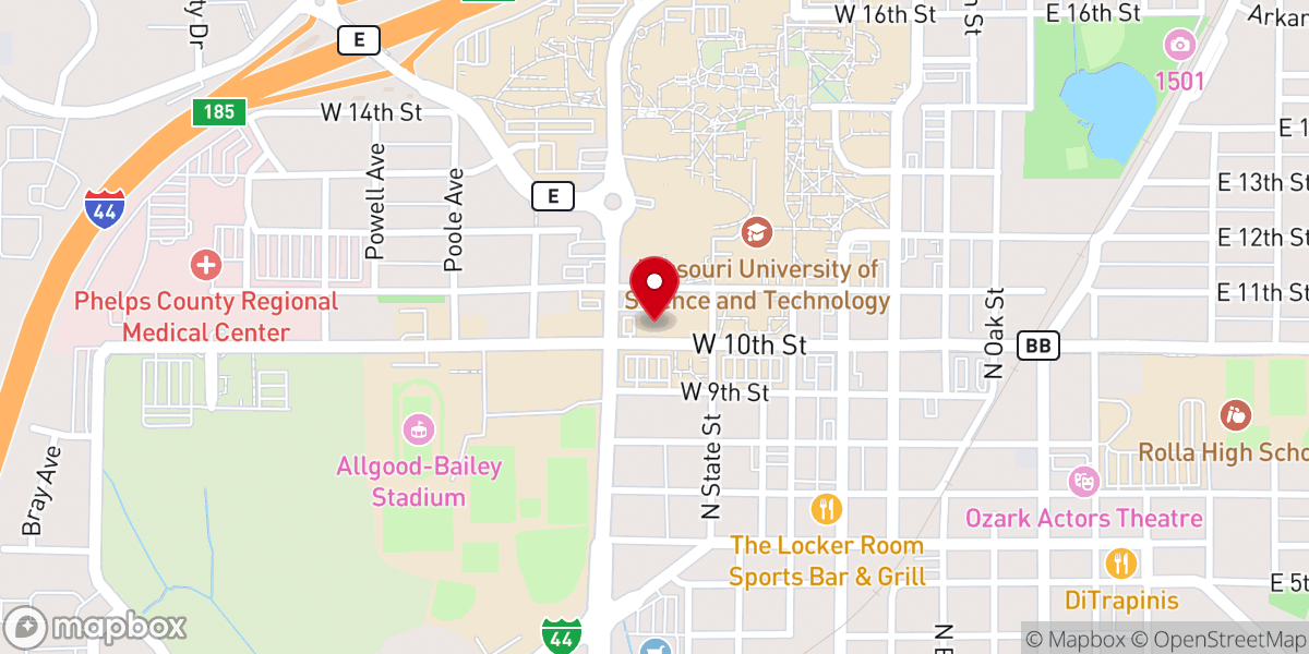 Map showing location of Baptist Student Union