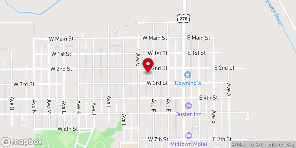 Map showing location of United Methodist Church