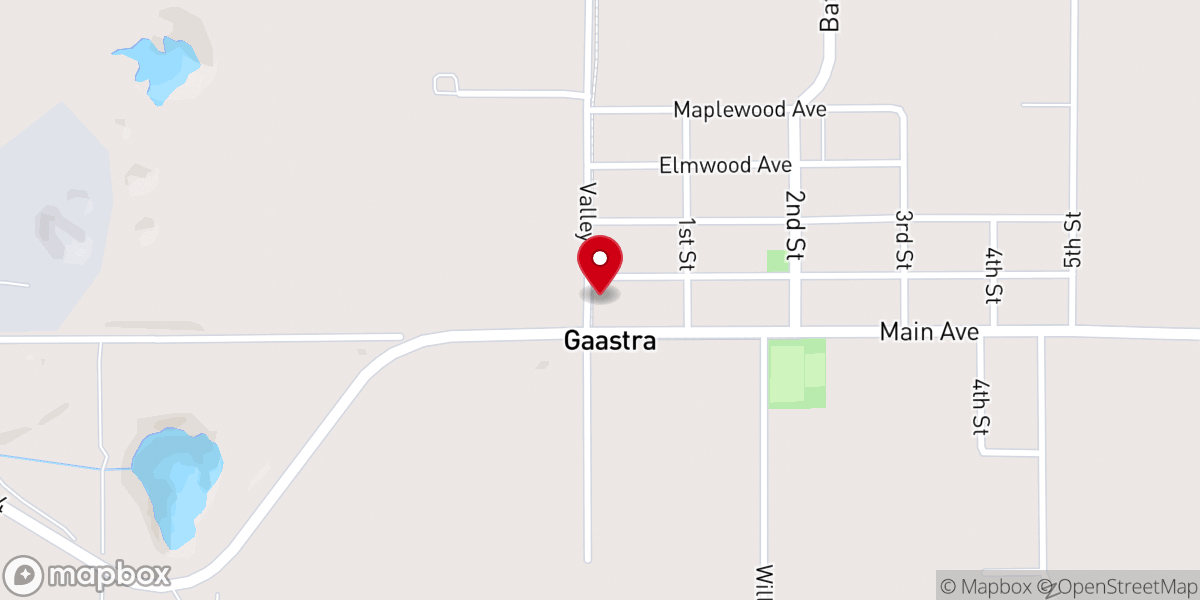 Map showing location of Gaastra City Clerk's Office