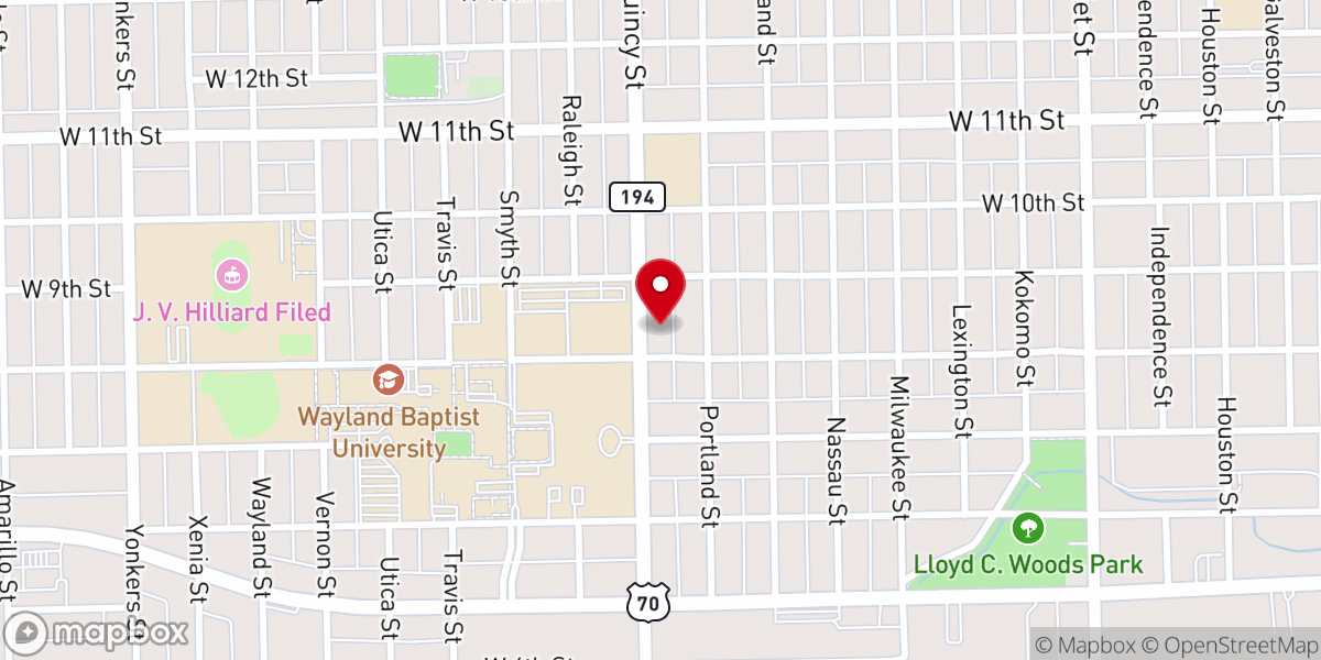 Map showing location of College Heights Baptist Church