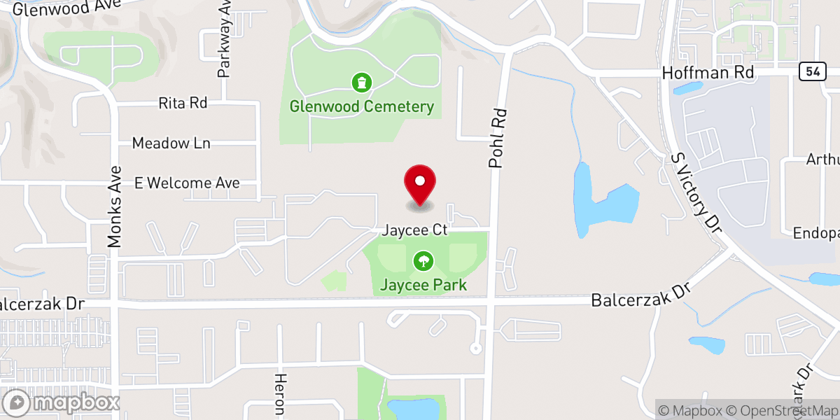 Map showing location of Hope Baptist Church