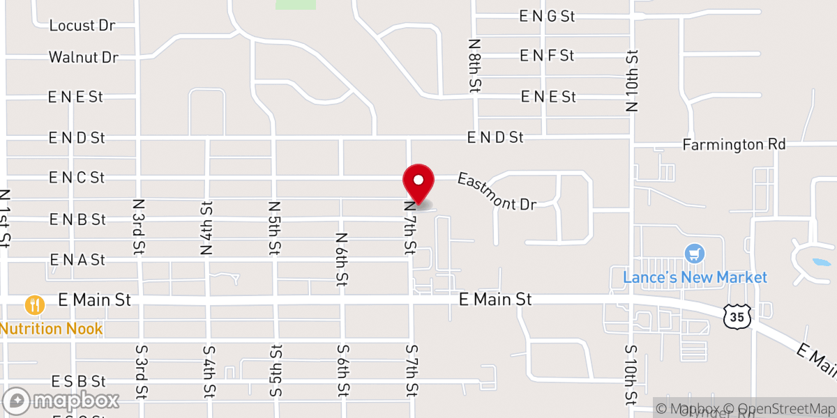 Map showing location of Community Bible Methodist Church