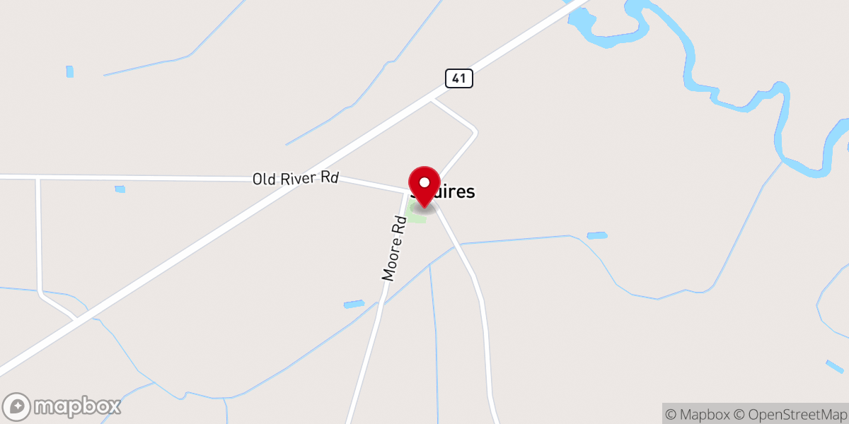 Map showing location of Fork Baptist Church