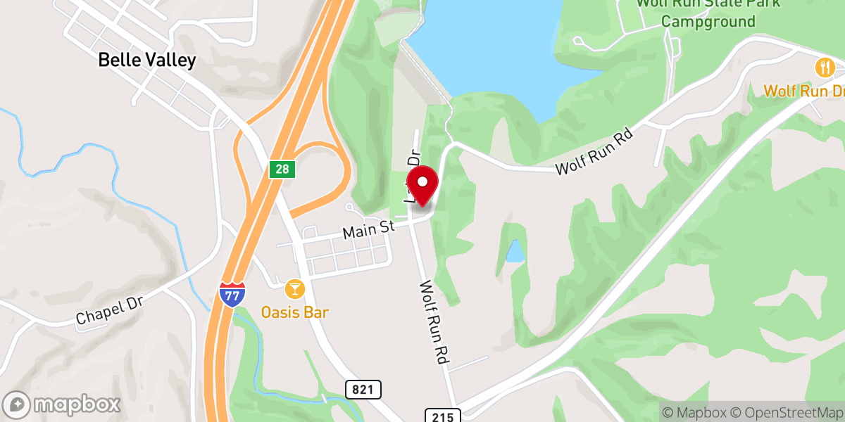 Map showing location of Belle Valley United Methodist Church