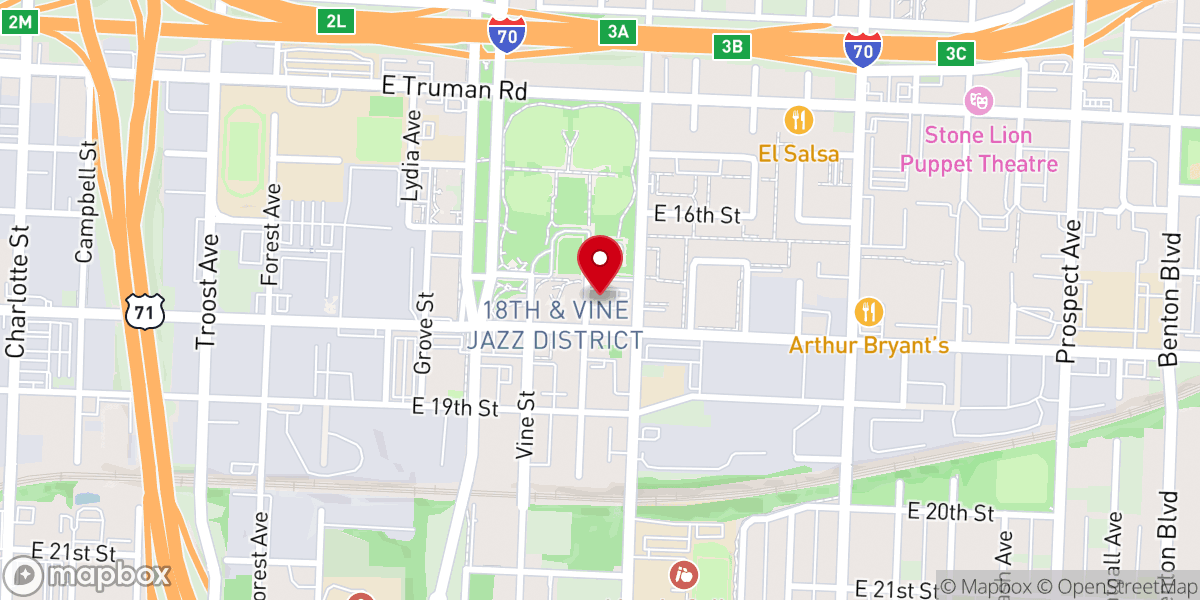 Map showing location of Barker Temple Church of God in Christ
