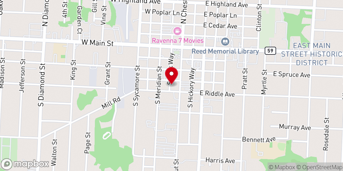Map showing location of First Congregational Church