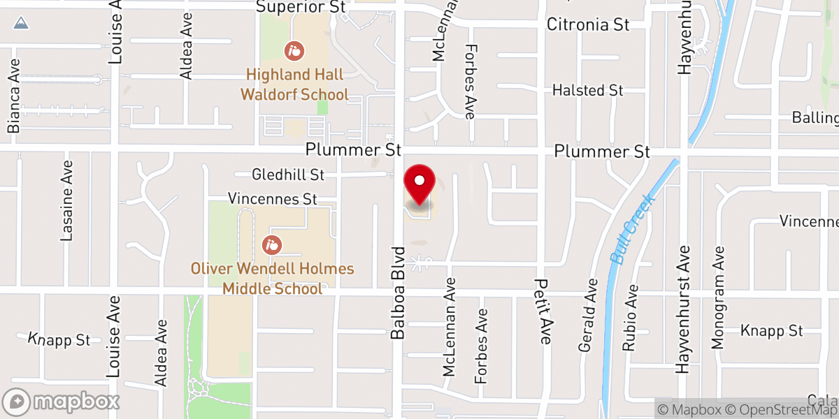 Map showing location of Prince of Peace Lutheran Church