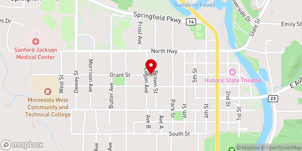 Map showing location of Our Savior's Lutheran Church