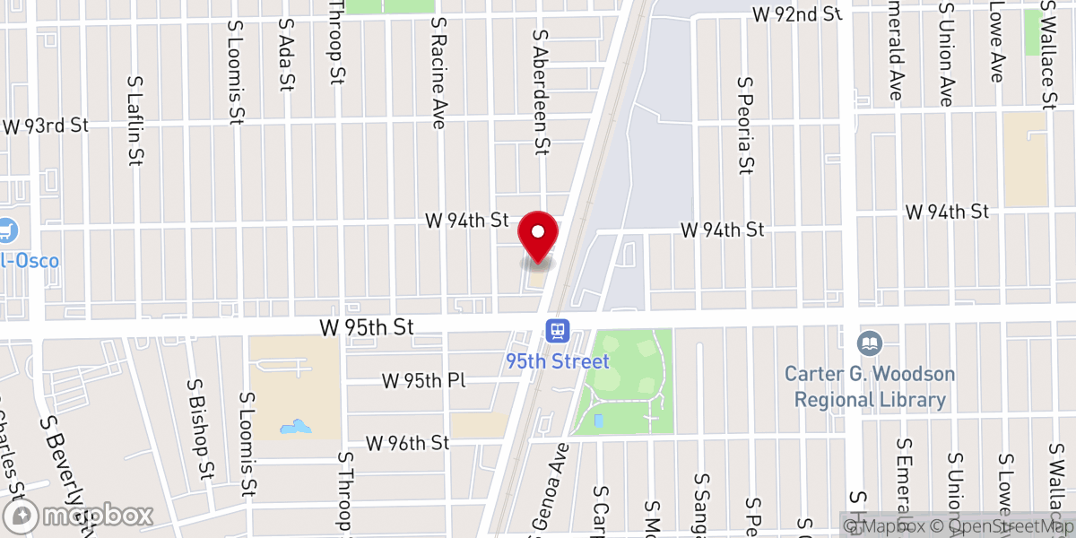Map showing location of Oakdale Covenant Church