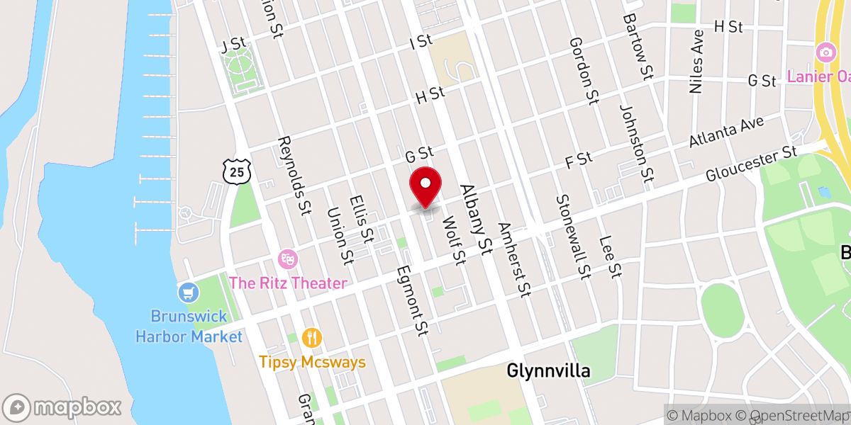 Map showing location of First Bryant Baptist Church