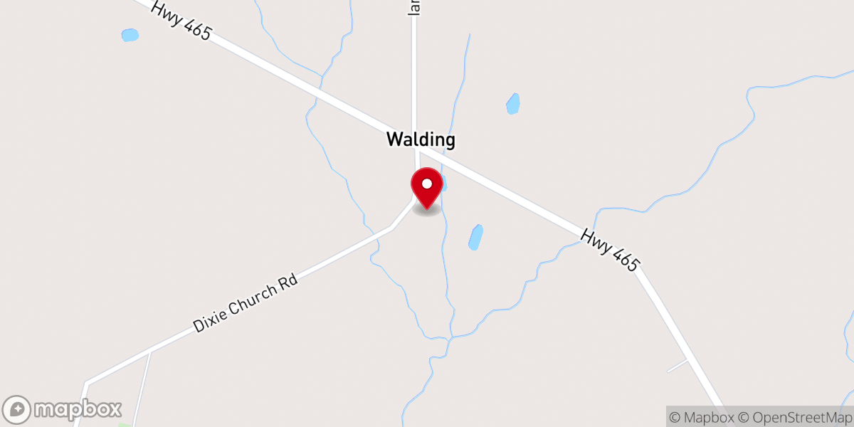 Map showing location of Dixie Baptist Church
