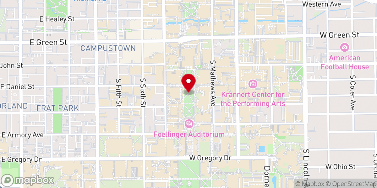Map showing location of Main Quad
