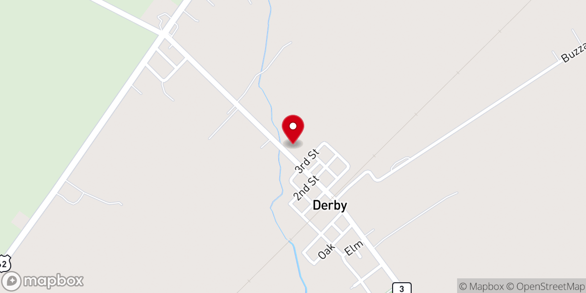 Map showing location of Derby United Methodist Church