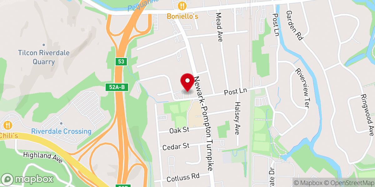Map showing location of Riverdale Baptist Church