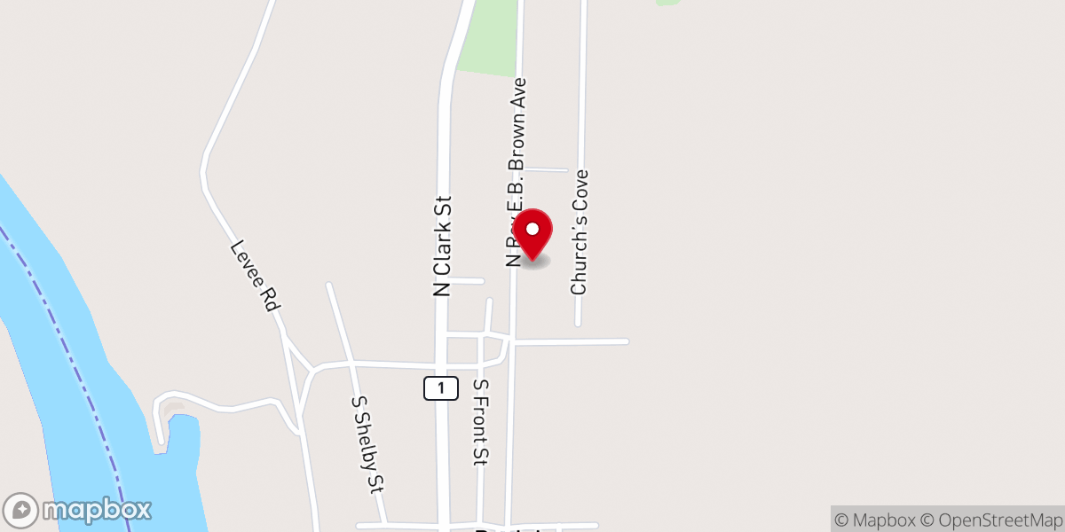 Map showing location of Beulah Community Church