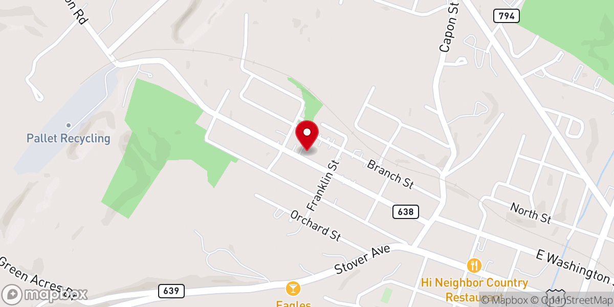Map showing location of Strasburg Assembly of God Church