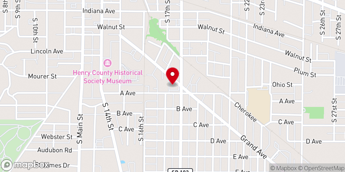 Map showing location of New Castle First Church of the Nazarene