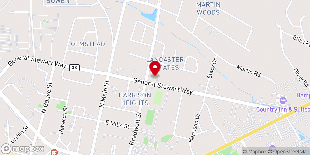 Map showing location of St. Philip's Episcopal Church