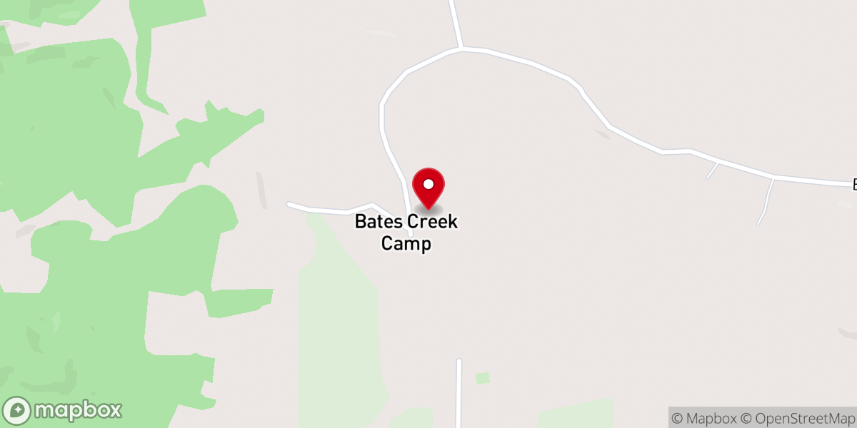 Map showing location of Bates Creek Baptist Church