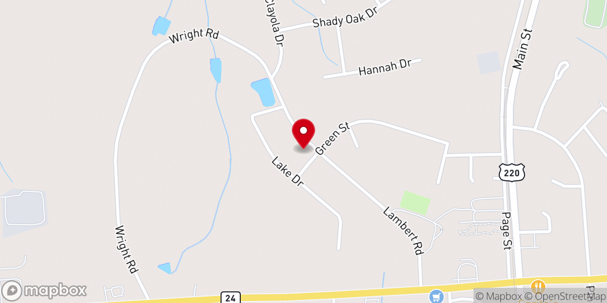 Map showing location of Cornerstone Baptist Church