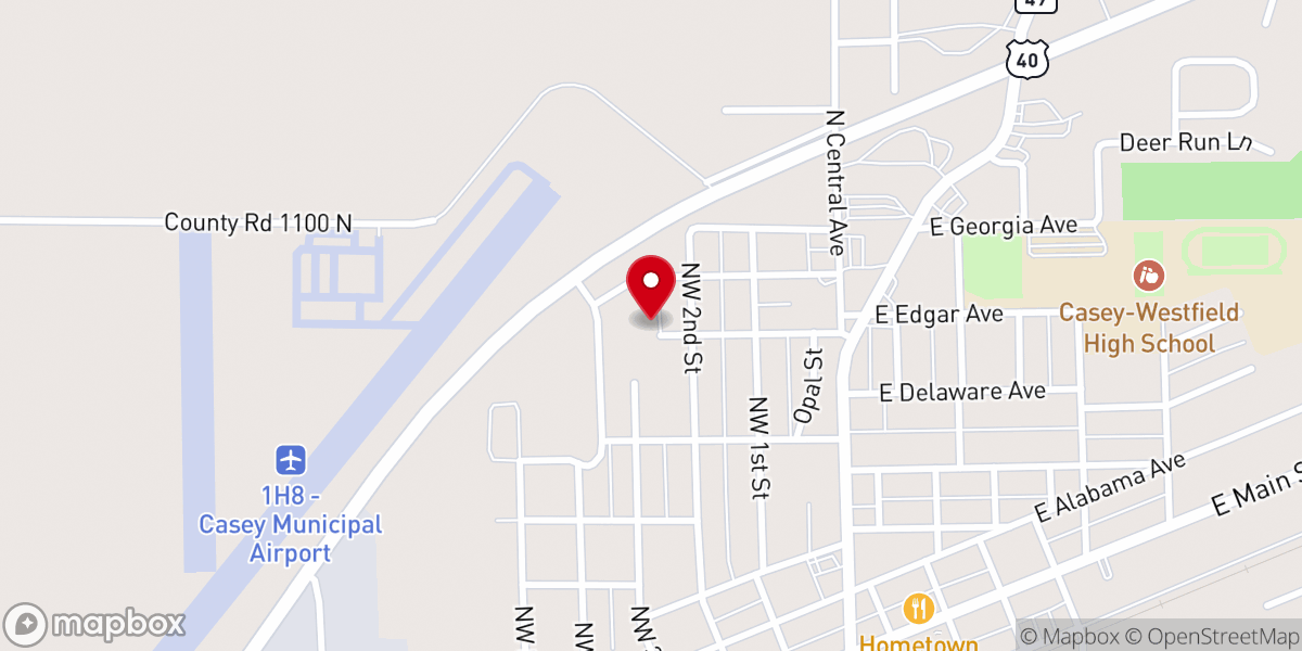 Map showing location of First United Pentecostal Church