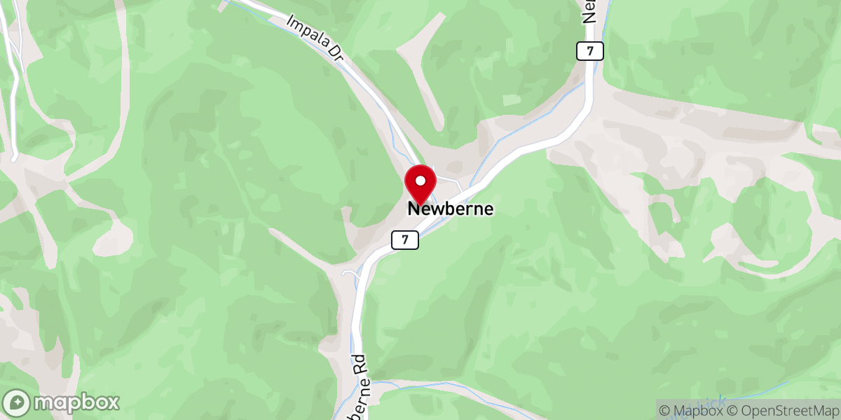 Map showing location of Newberne Methodist Church