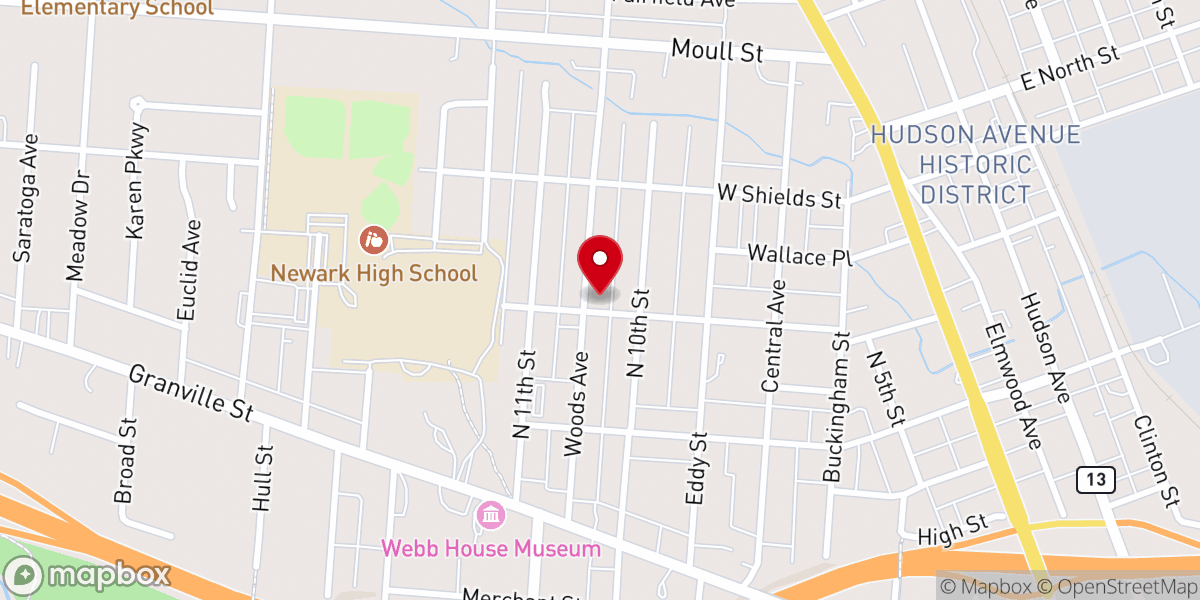 Map showing location of The Newark Gathering Place