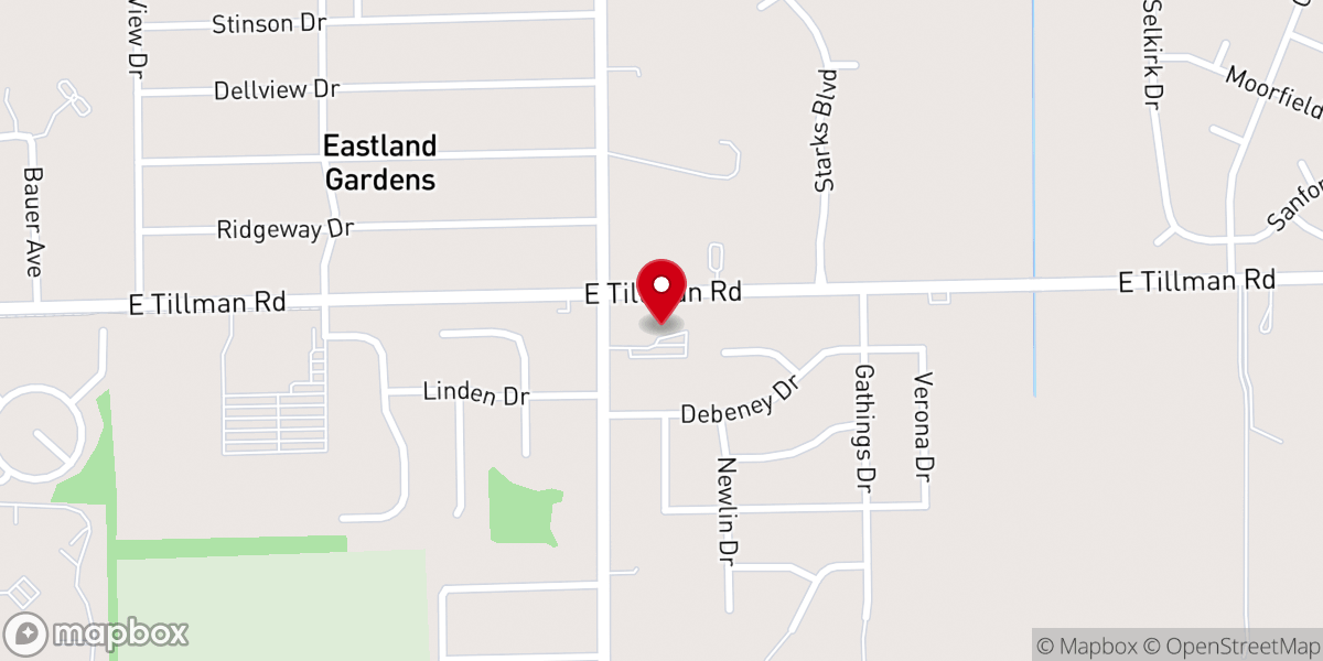 Map showing location of Trier Ridge Community Church