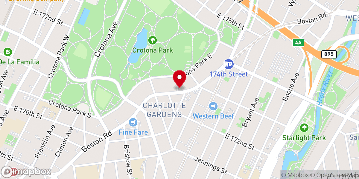 Map showing location of Tried Stone Baptist Church