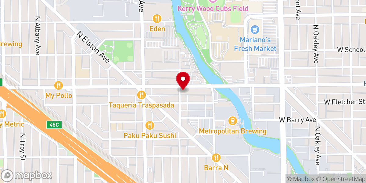 Map showing location of Concordia Evangelical Lutheran Church