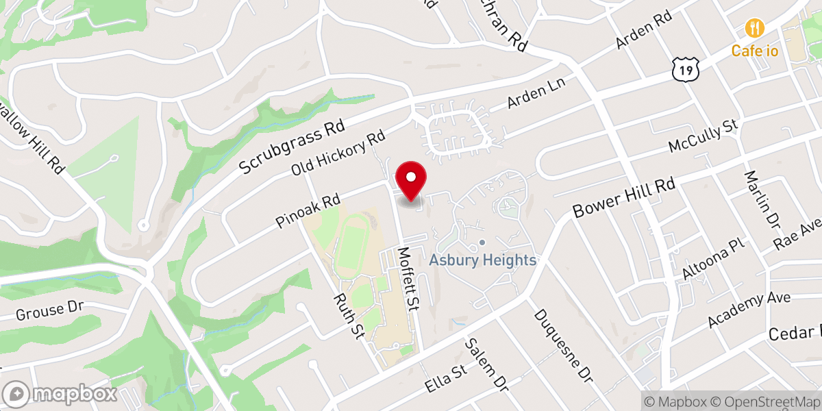 Map showing location of Bower Hill Community Church